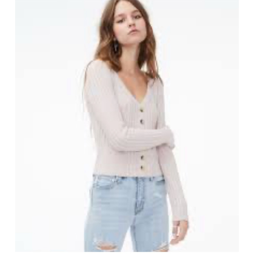 Aeropostale Pink Ribbed Button Front Cardigan Sweater Small